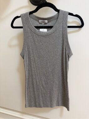 Michael Stars Nola Gray Ribbed Tank Top